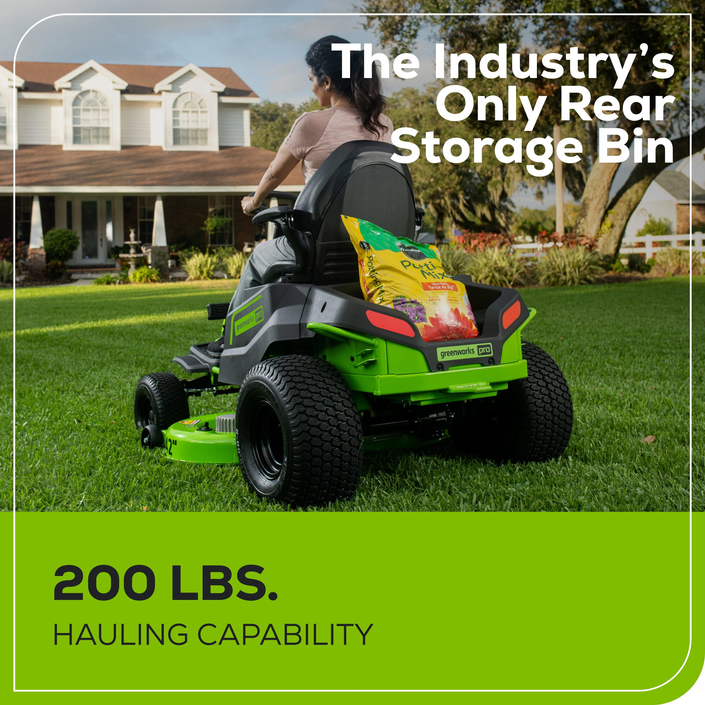 60V 42" Cordless Battery CrossoverT Riding Lawn Mower, (6) 8.0 Ah Batteries and 600W Wall Charger, CRT4262 - Image 7