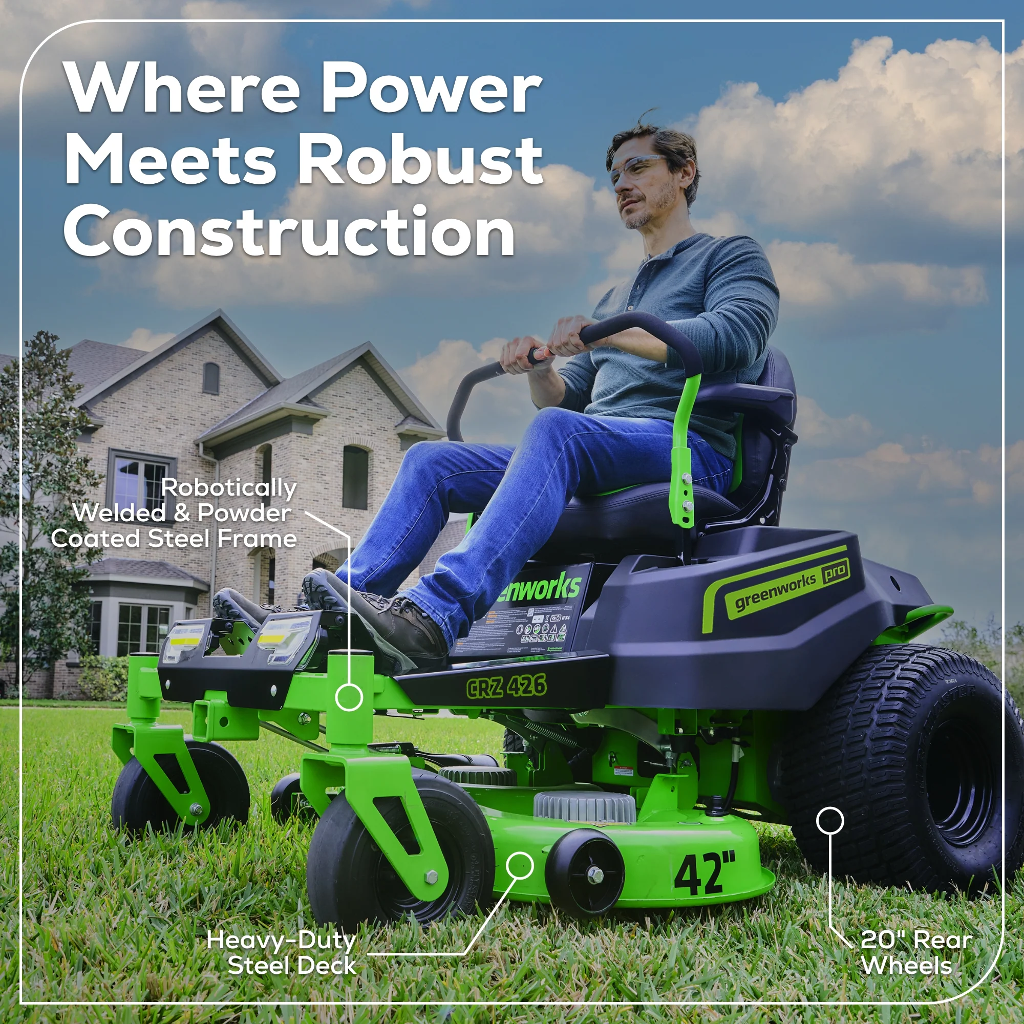 60V 42" Electric CrossoverZ Zero Turn Mower with (4) 8 Ah Batteries and (2) Dual-Port Turbo Chargers, CRZ4262 - Image 17