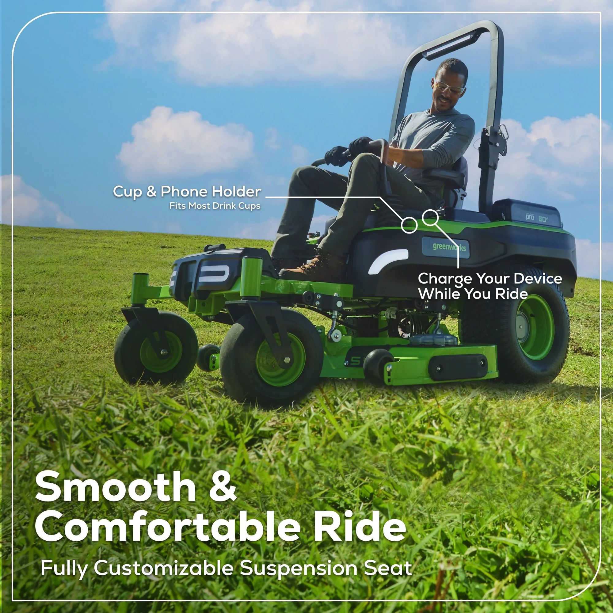 60V 54" MaximusZ Zero Turn Riding Mower: (2) 20.0 Ah (2) 8.0 Ah and (2) 4.0 Ah Batteries and 1.5kW Charger, MZ5461 - Image 11