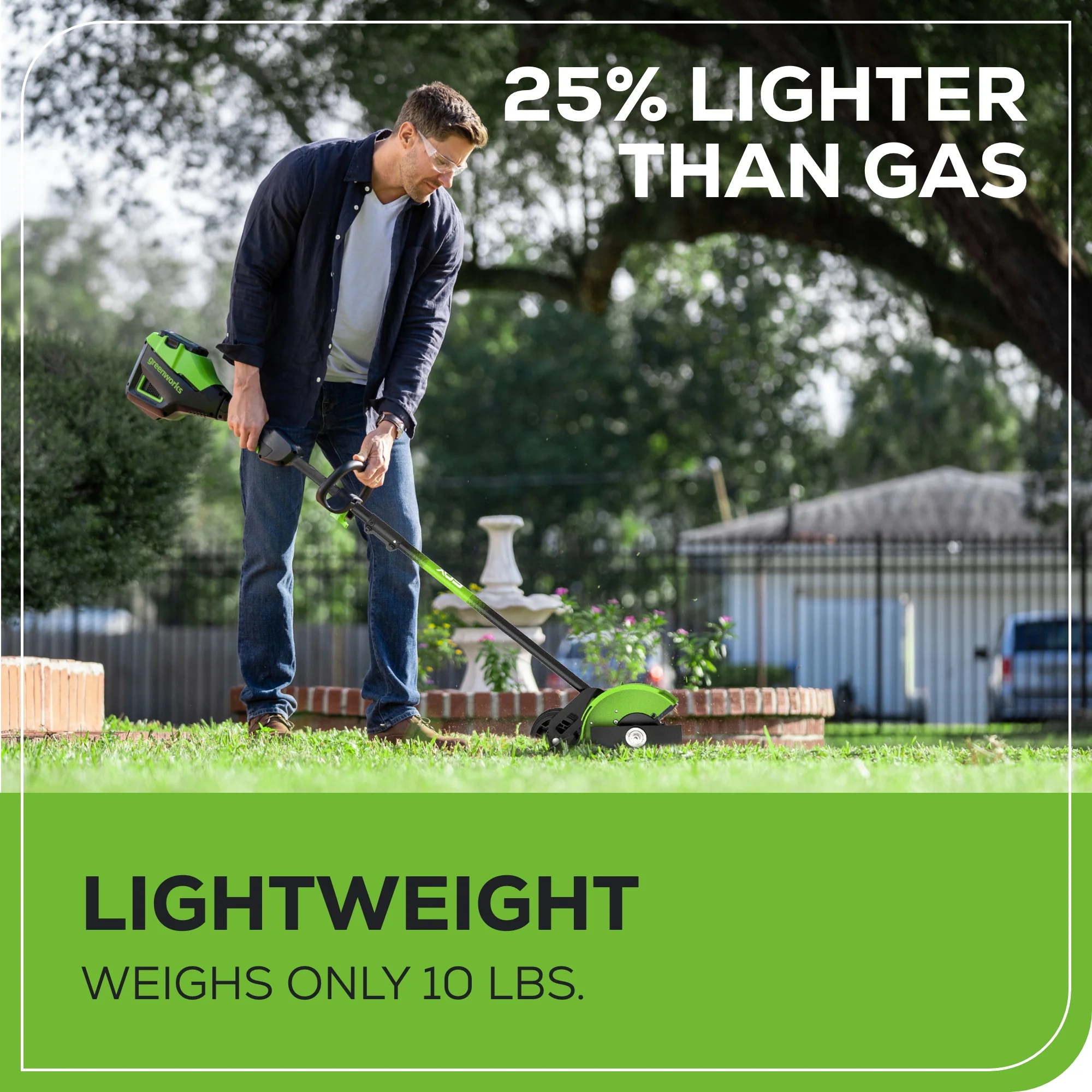 60V 8" Cordless Battery Edger Black Shaft: 2.0 Ah Battery and Charger - Image 7