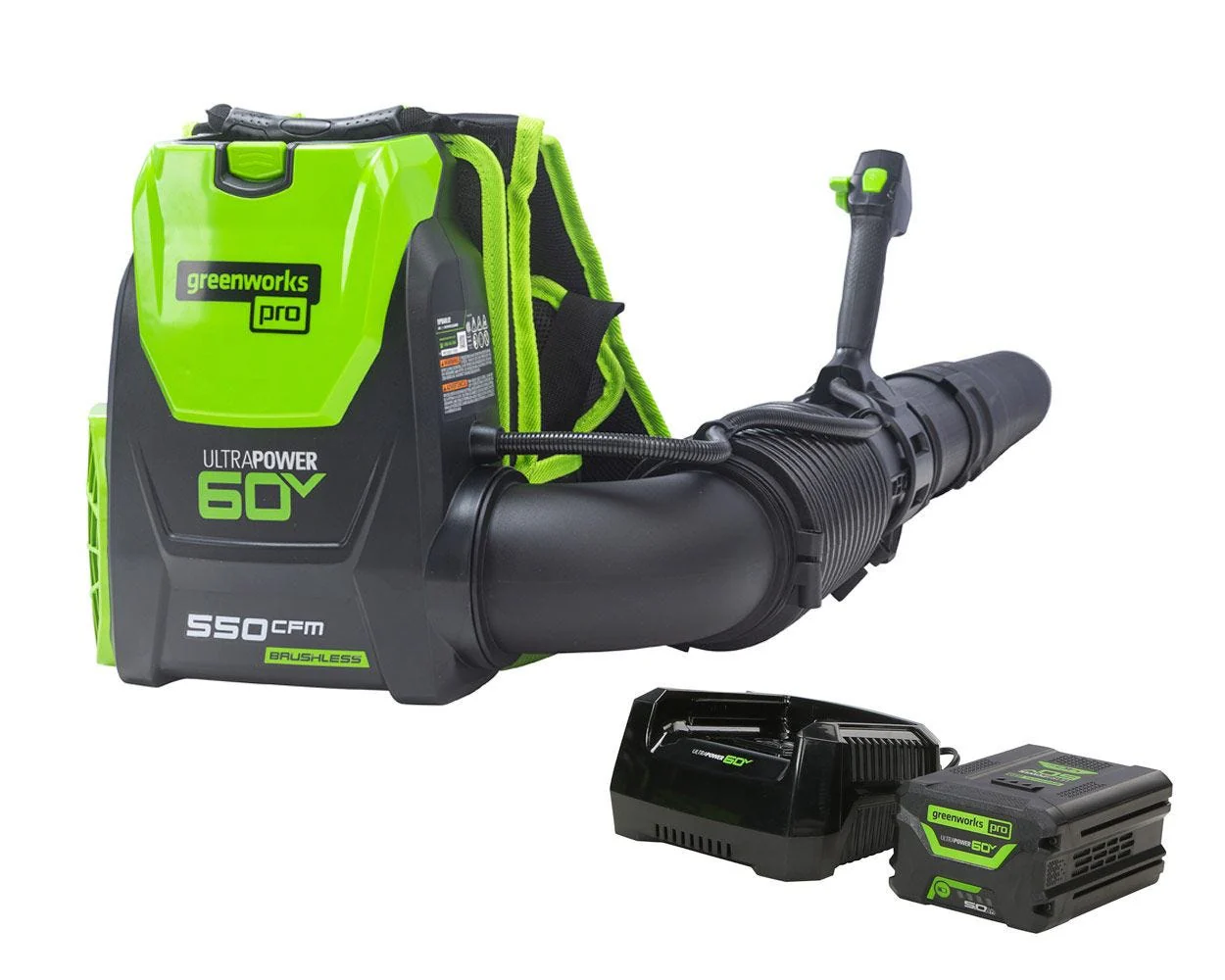60V 550 CFM Cordless Battery Backpack Blower w/ 5.0Ah Battery & Charger - Image 3