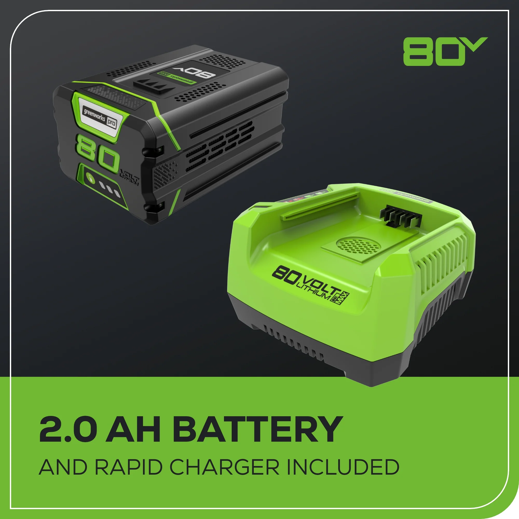 80V 10" Gen2 Cordless Battery Pole Saw: 2.0 Ah Battery and Rapid Charger - Image 8