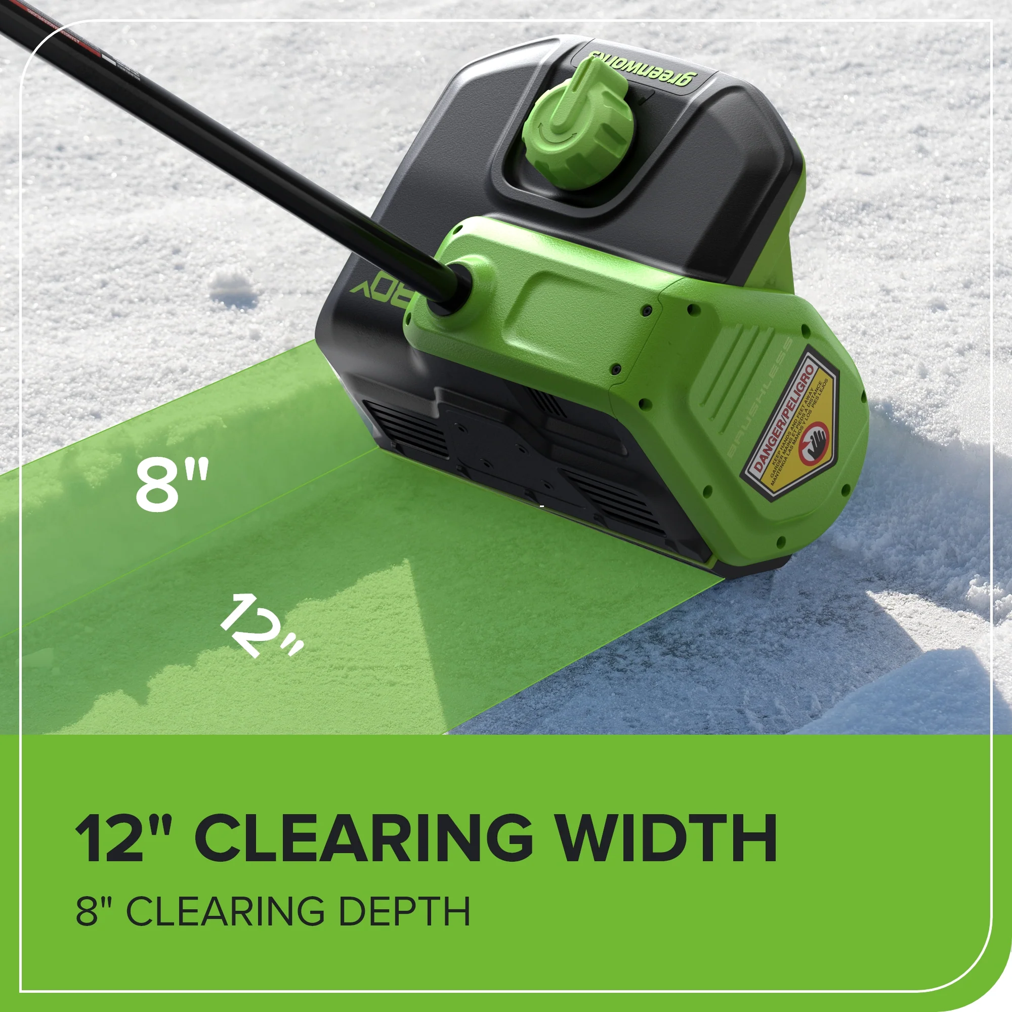 80V 12" Cordless Battery LED Snow Shovel, Directional Vanes (Tool Only) - Image 6