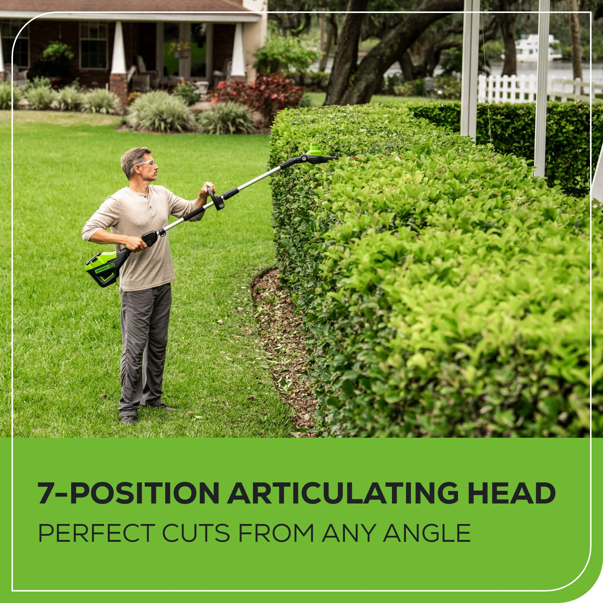 80V 20" Cordless Battery Pole Hedge Trimmer (1.2" cut, 3200 SPM) w/ 2.0Ah Battery & Charger - Image 8