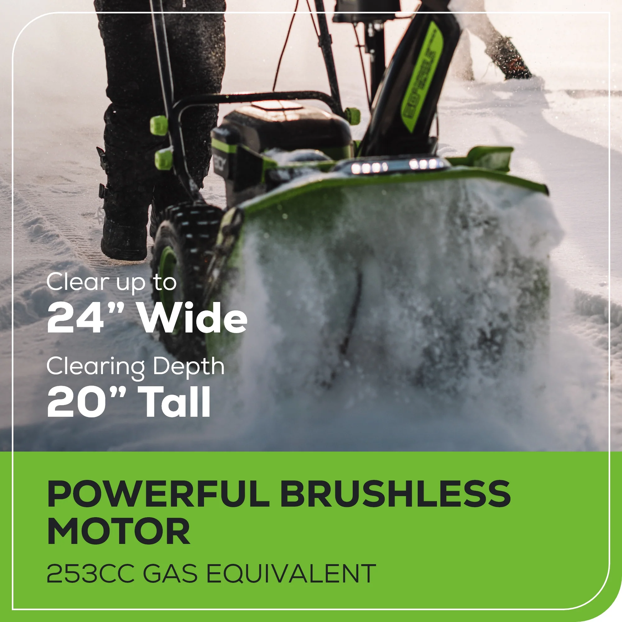 80V 24" Cordless Battery Two-Stage Snow Blower: (2) 5.0 Ah Batteries and Dual-Port Rapid Charger - Image 4