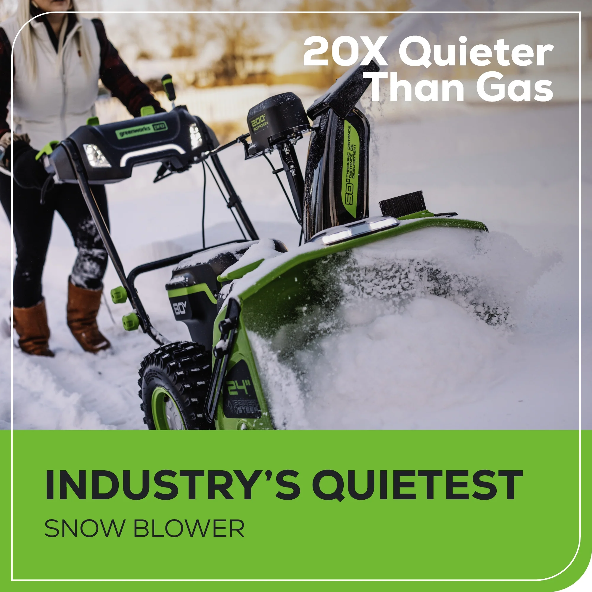 80V 24" Cordless Battery Two-Stage Snow Blower: (2) 5.0 Ah Batteries and Dual-Port Rapid Charger - Image 7
