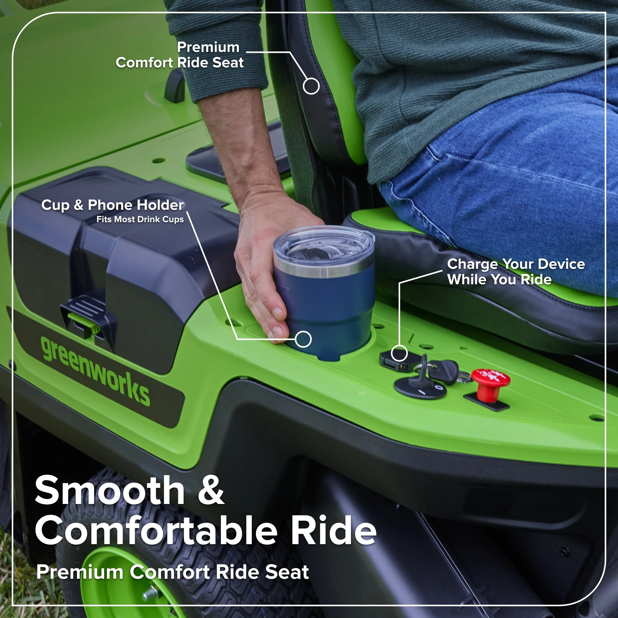 80V 30" CrossoverT Riding Lawn Tractor : (4) 6.0 Ah Batteries and 600-Watt Charger, CRT3081 - Image 14