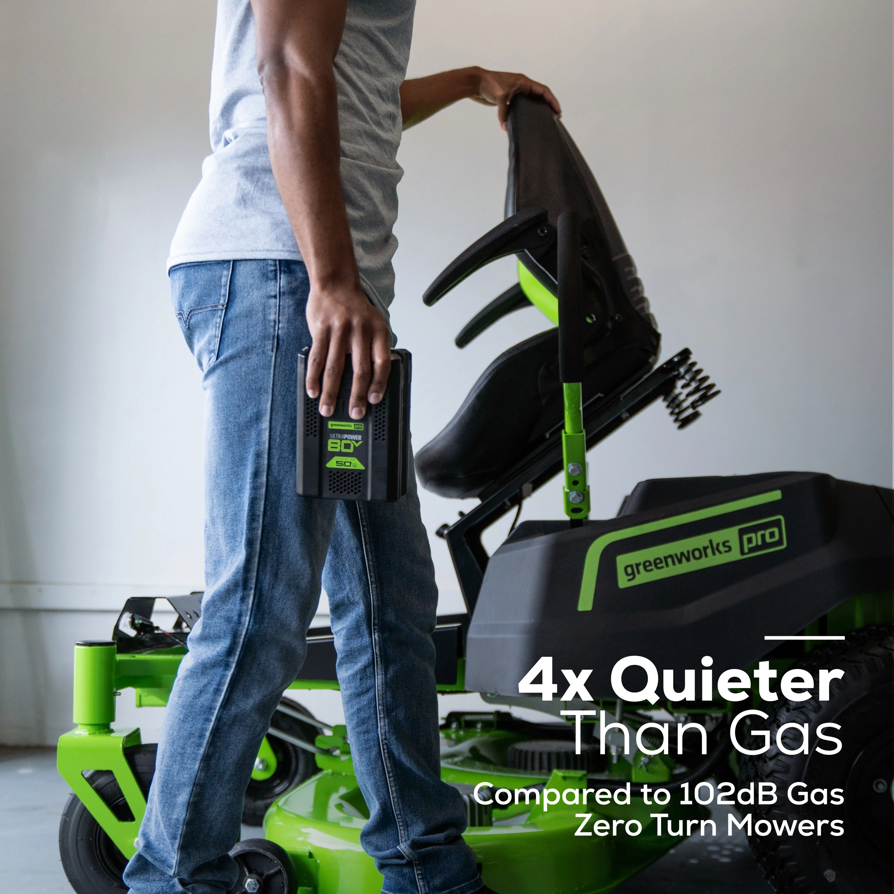 80V 42" Cordless Battery CrossoverT Riding Lawn Mower w/ Six (6) 5.0Ah Batteries and Three (3) Dual Port Turbo Chargers, CRZ4281 - Image 10
