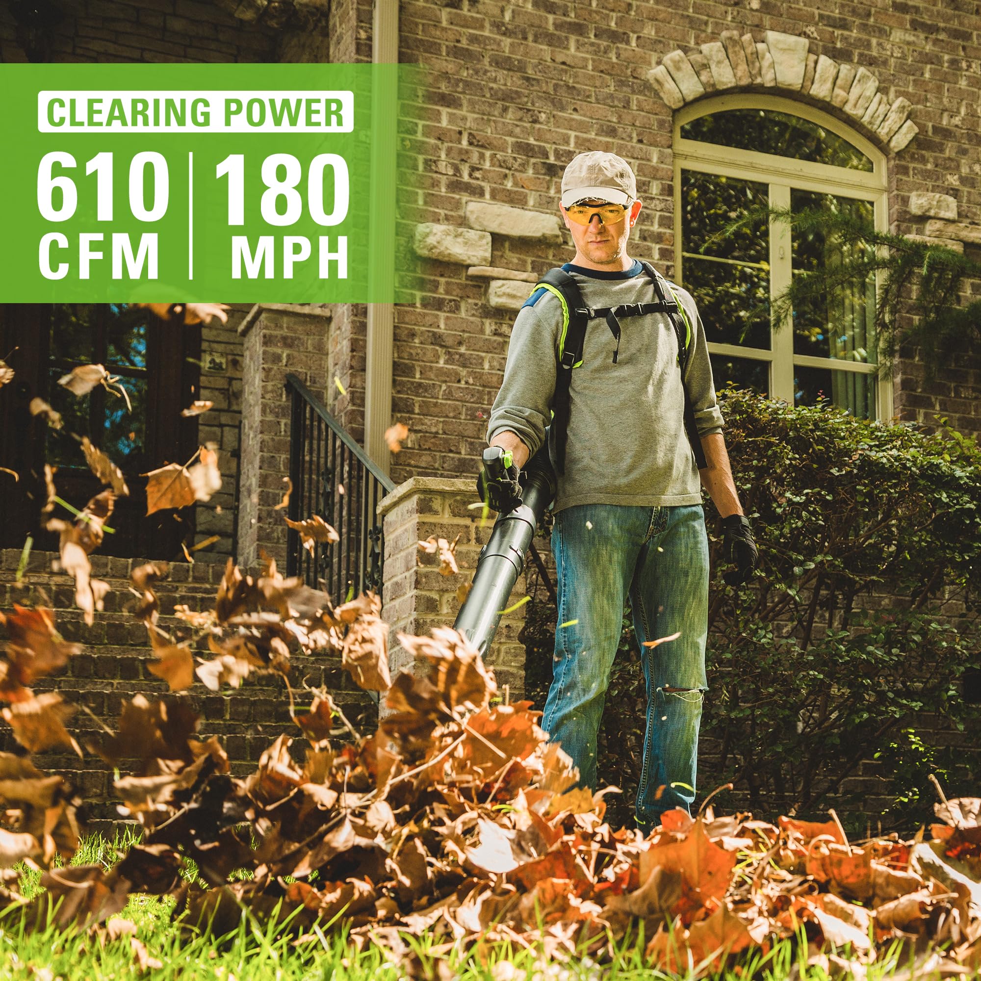 80V 610 CFM Cordless Battery Backpack Blower ,5Ah Battery and Rapid Charger - Image 5