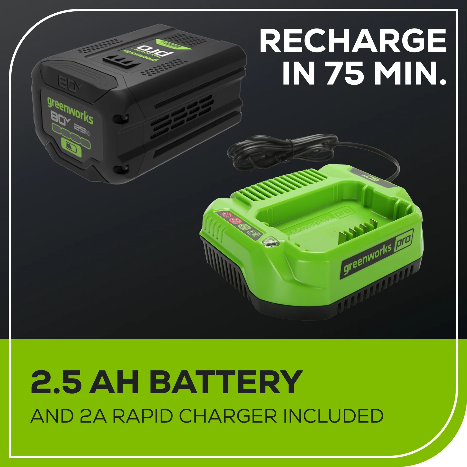 OPEN BOX 80V 800 CFM Brushless Leaf Blower w/ 2.5Ah Battery & Charger - Image 10
