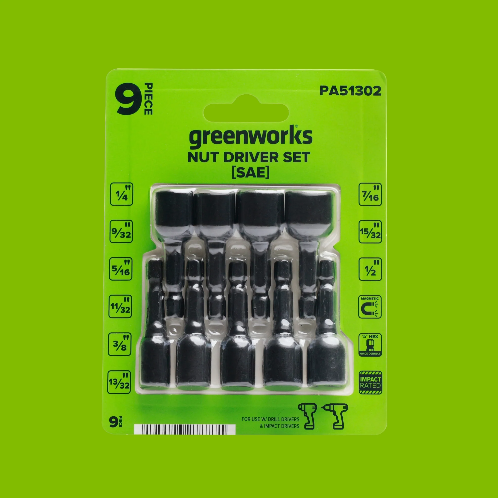 9-PC 1-3/4 in. Impact-Rated Magnetic SAE Nut Setters - Image 4