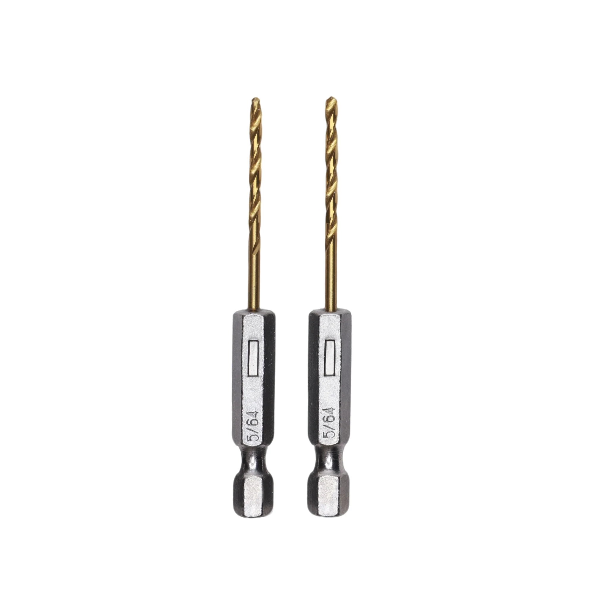 Half Ground 5/64-inch Hex Shank Titanium Drill Bit Set