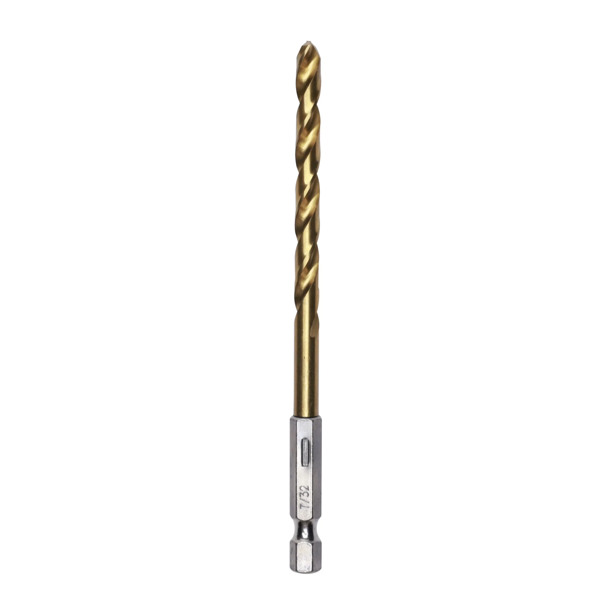 Half Ground 7/32" Hex Shank Titanium Drill Bit