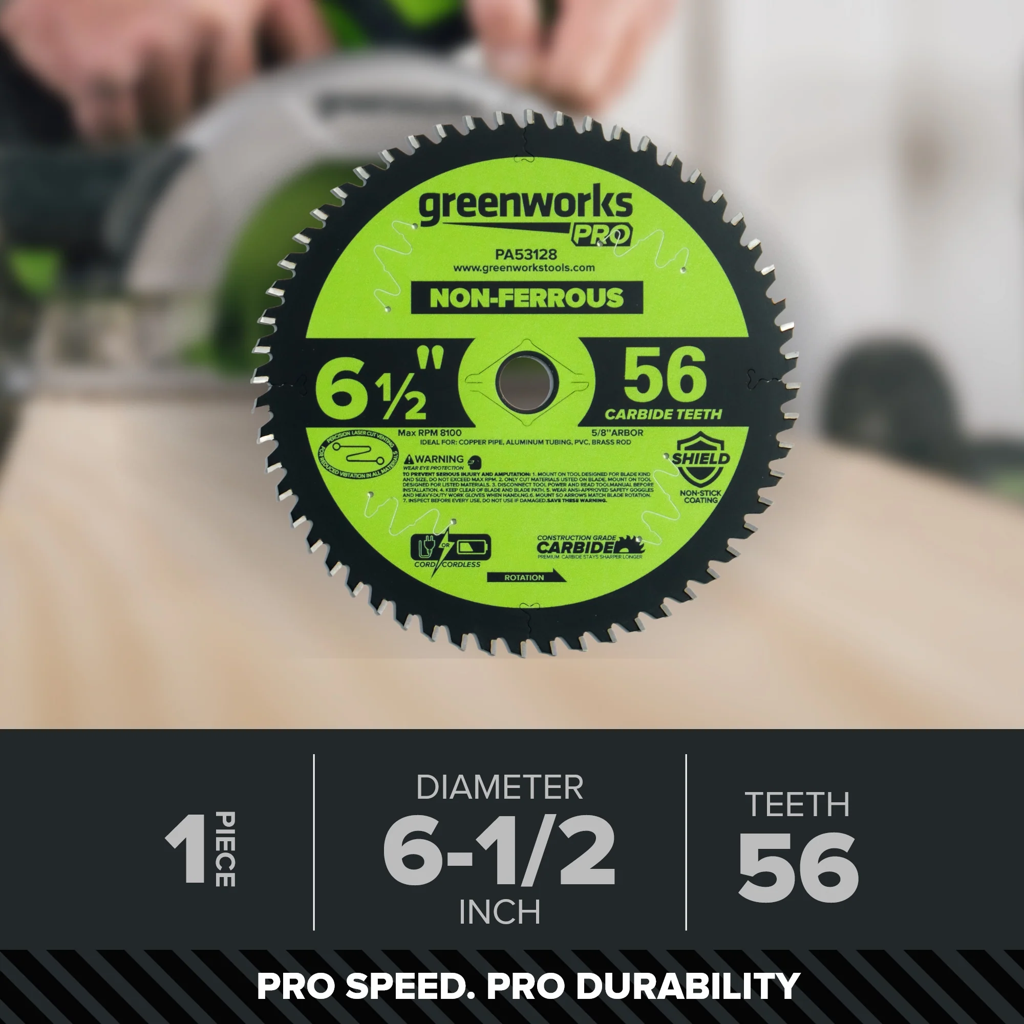 Pro 56-Tooth 6-1/2" Demolition Circular Saw Blade with Construction-Grade Carbide Teeth - Image 2