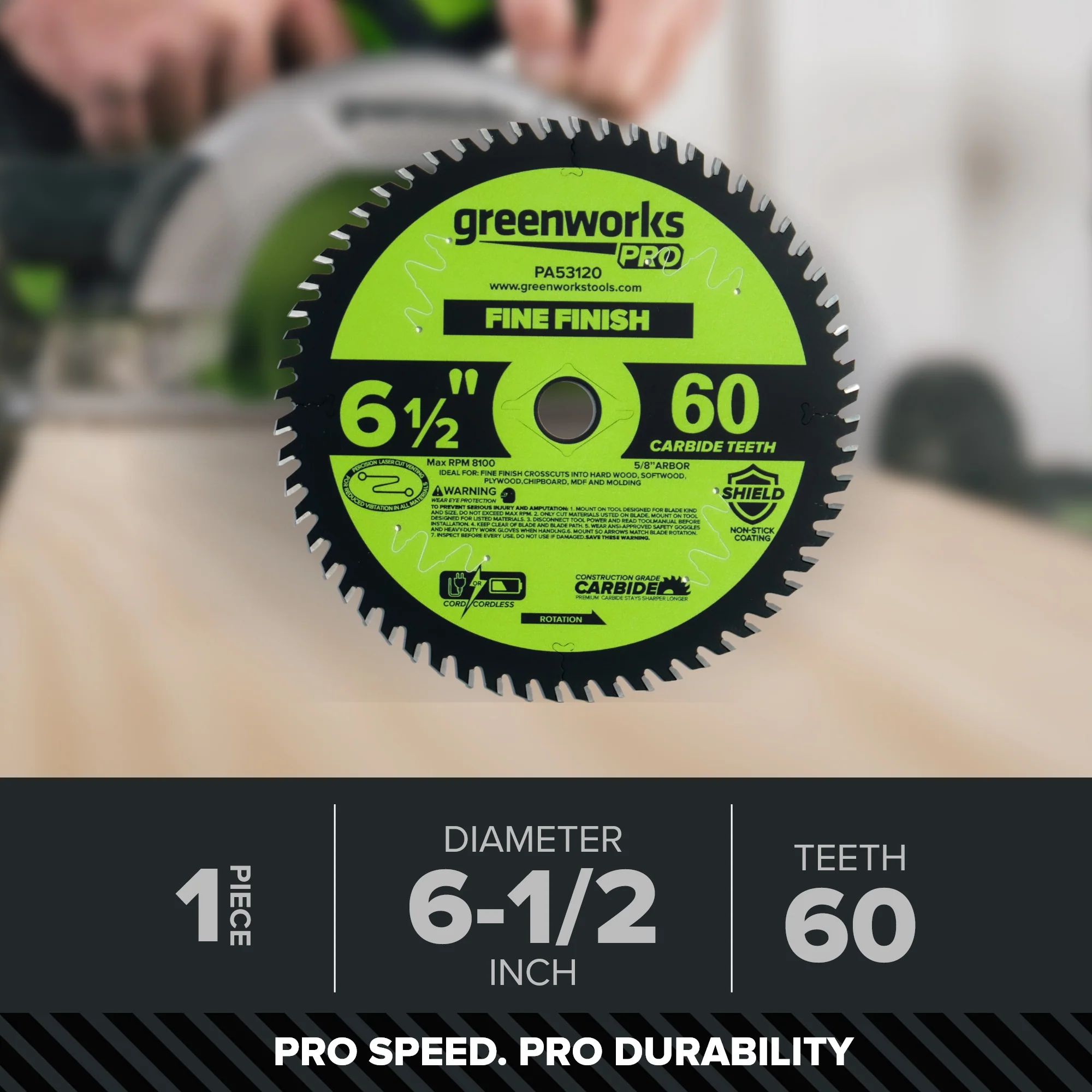 Pro 60-Tooth 6-1/2" Demolition Circular Saw Blade with Construction-Grade Carbide Teeth - Image 2