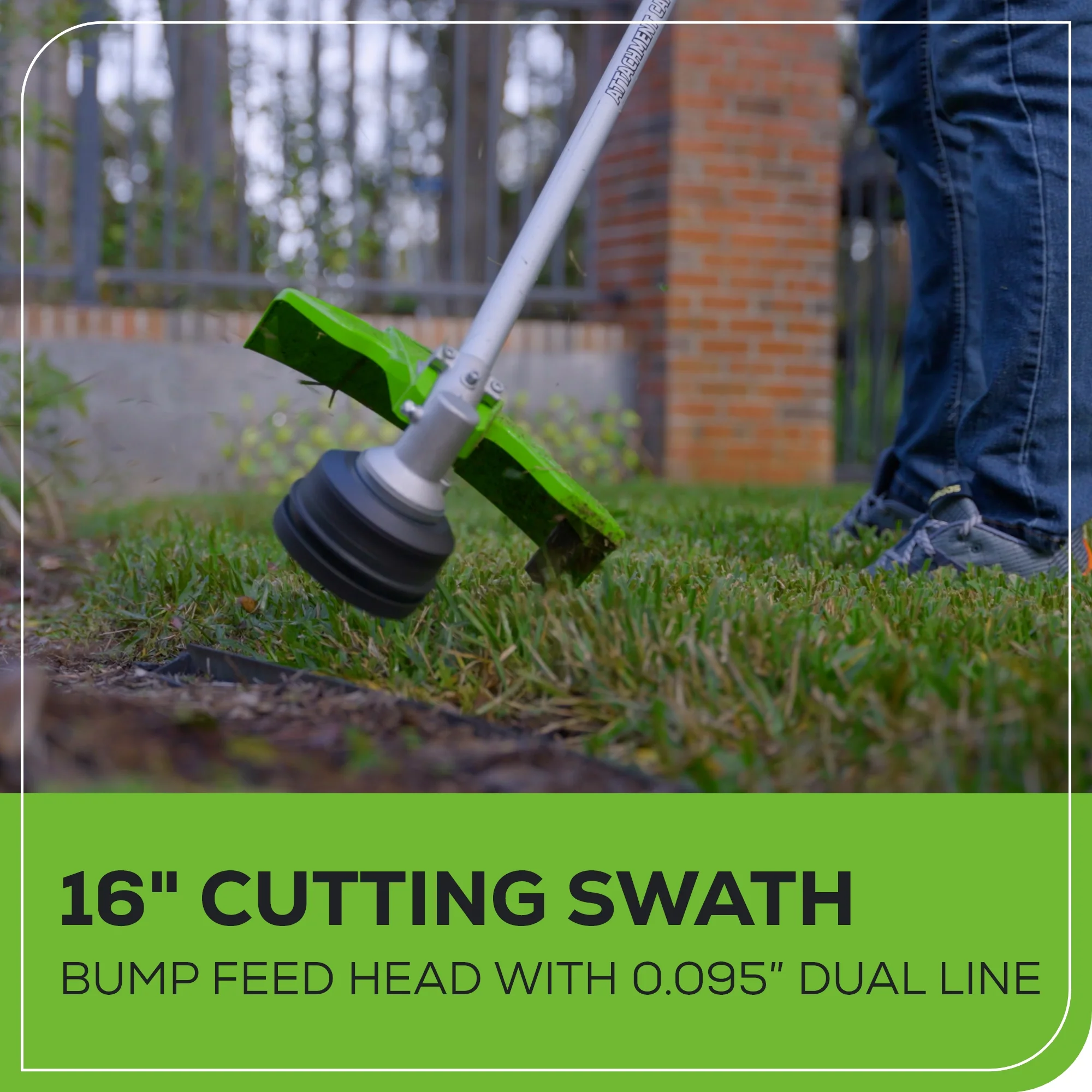 60V 16" Cordless Battery String Trimmer (Attachment Capable) w/ 4.0 Ah Battery & Charger - Image 8
