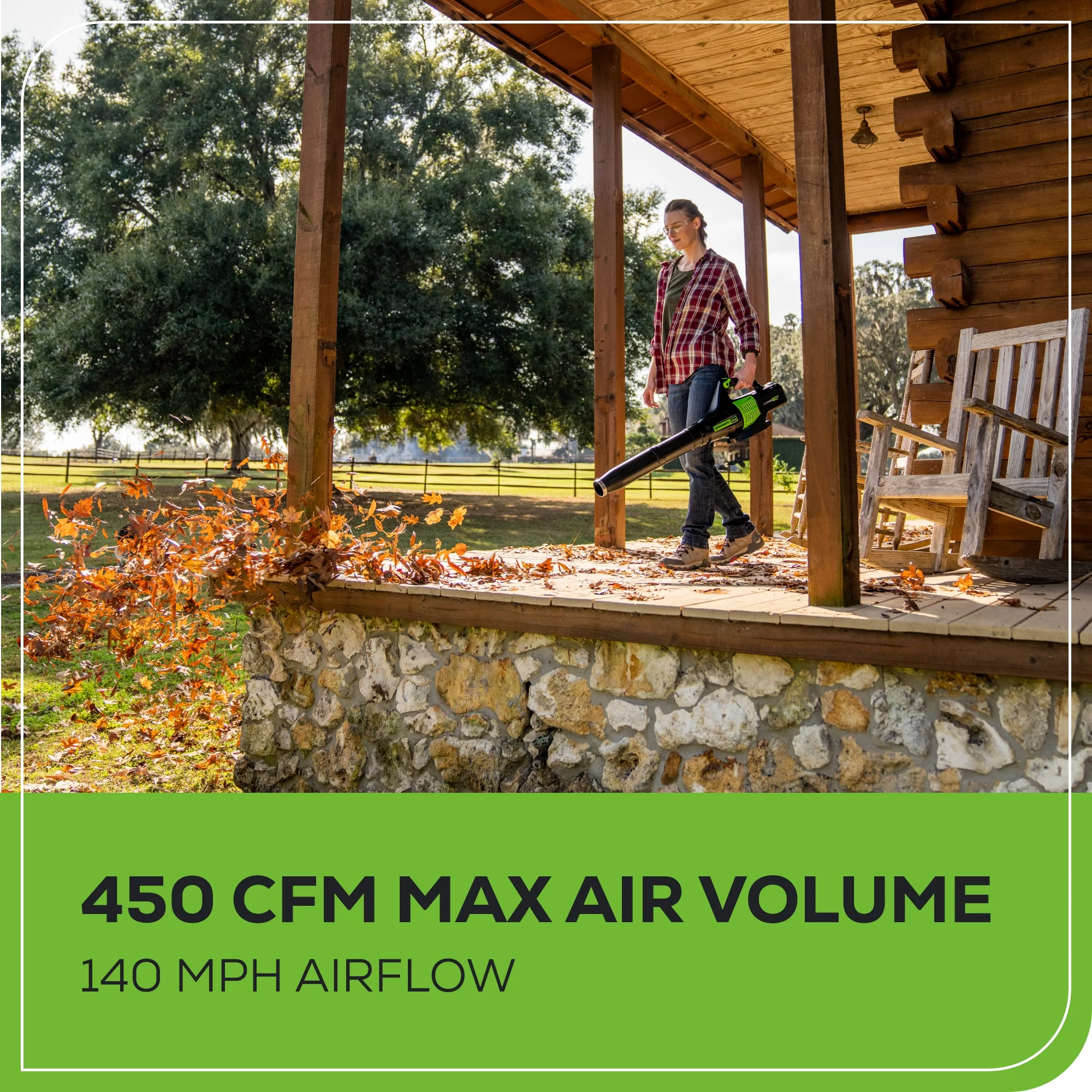 60V 450 CFM Cordless Battery Leaf Blower w/ 2.0Ah Battery & Charger - Image 5
