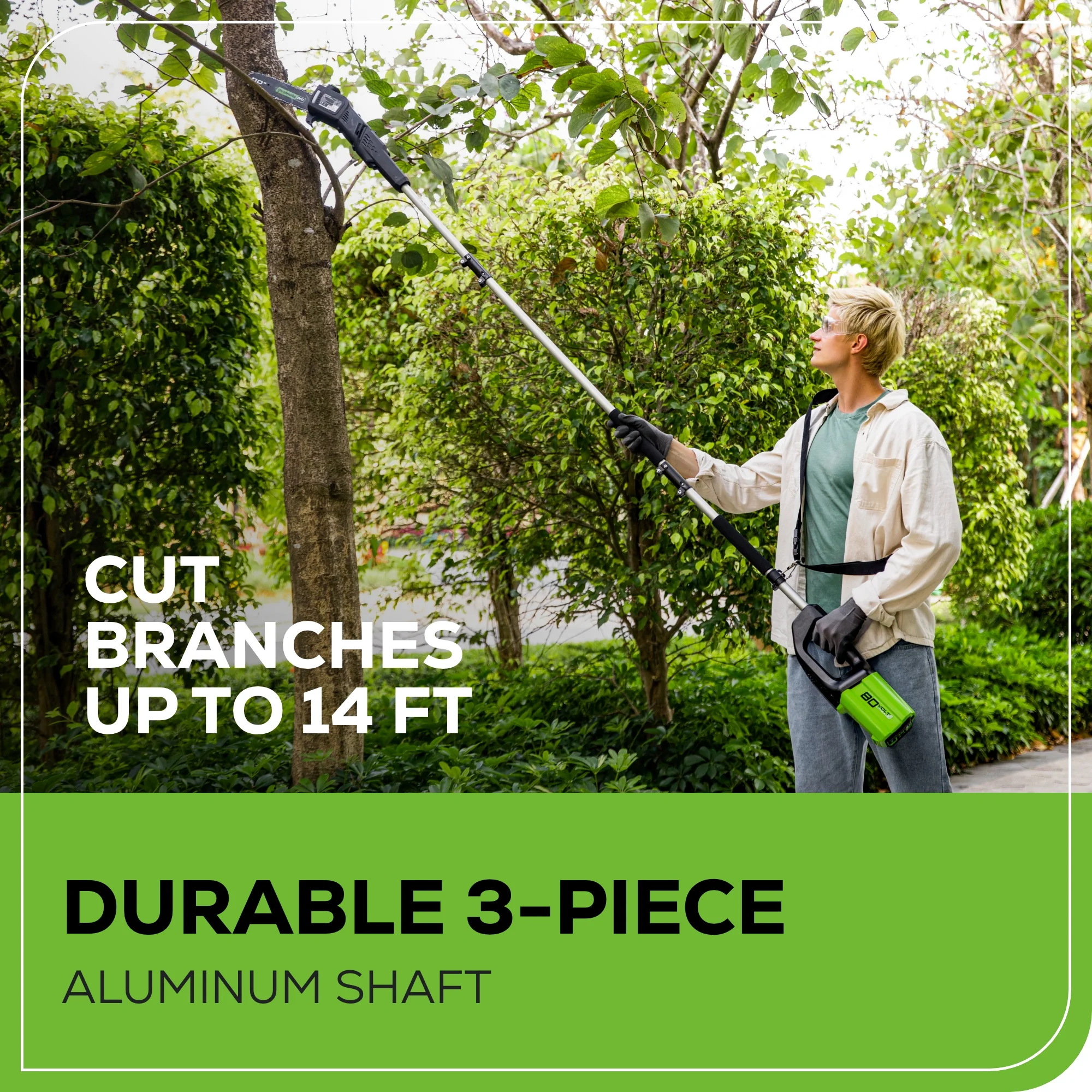 80V 10" Cordless Battery Pole Saw (Tool Only) - Image 9