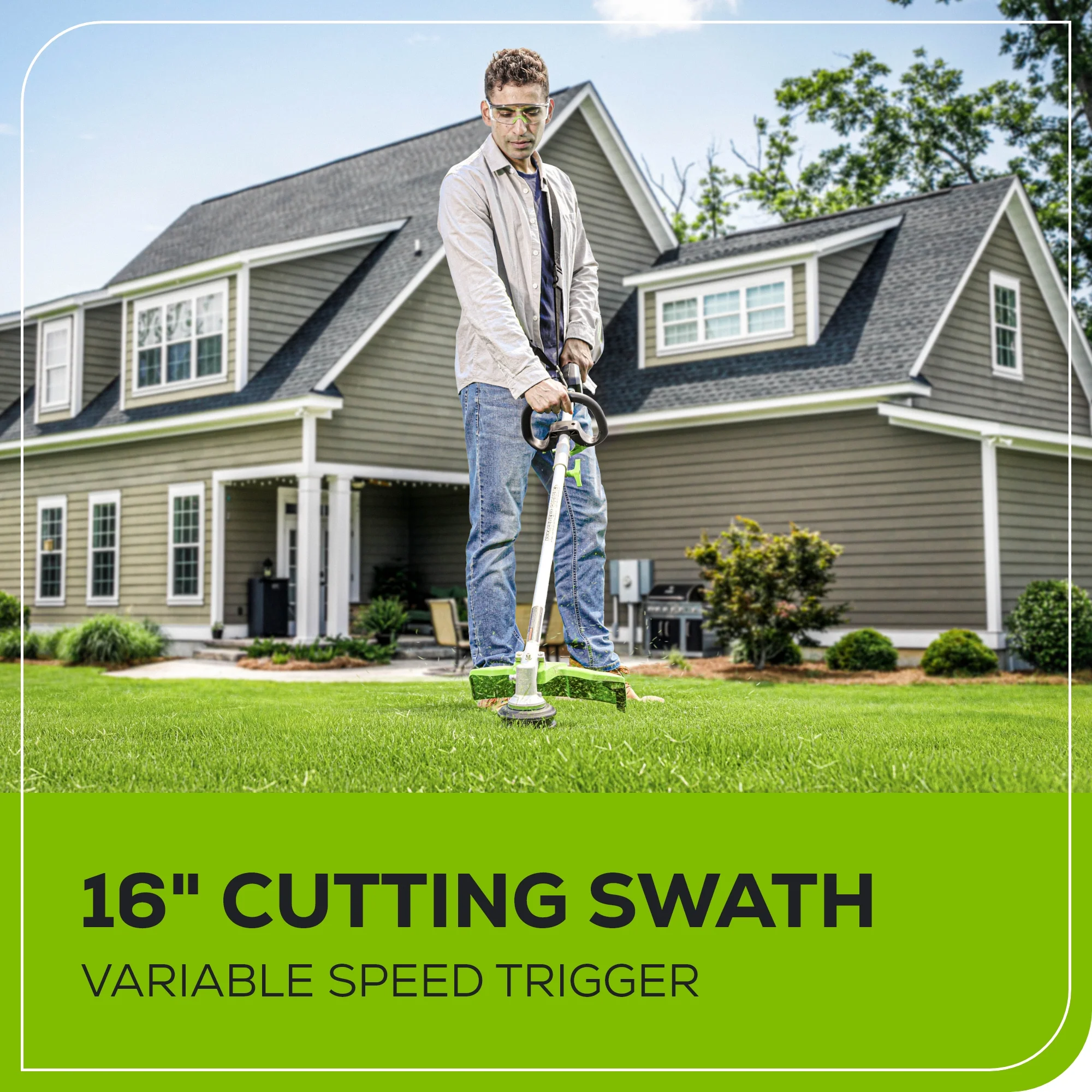 80V 16" Cordless Battery String Trimmer (Attachment Capable) w/ 2.5 Ah Battery & Charger - Image 5
