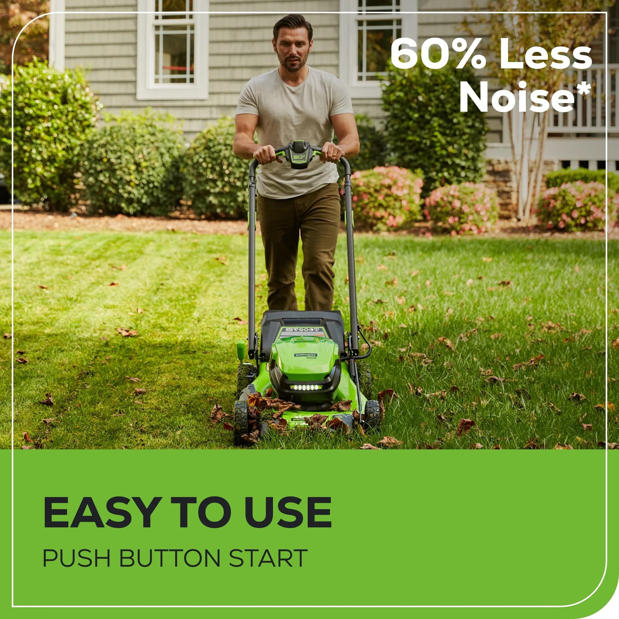 80V 21" GEN 2 Cordless Battery 4-in-1 Push Lawn Mower (Auto Switch): 4.0 Ah Battery and Charger, LM2118 - Image 7