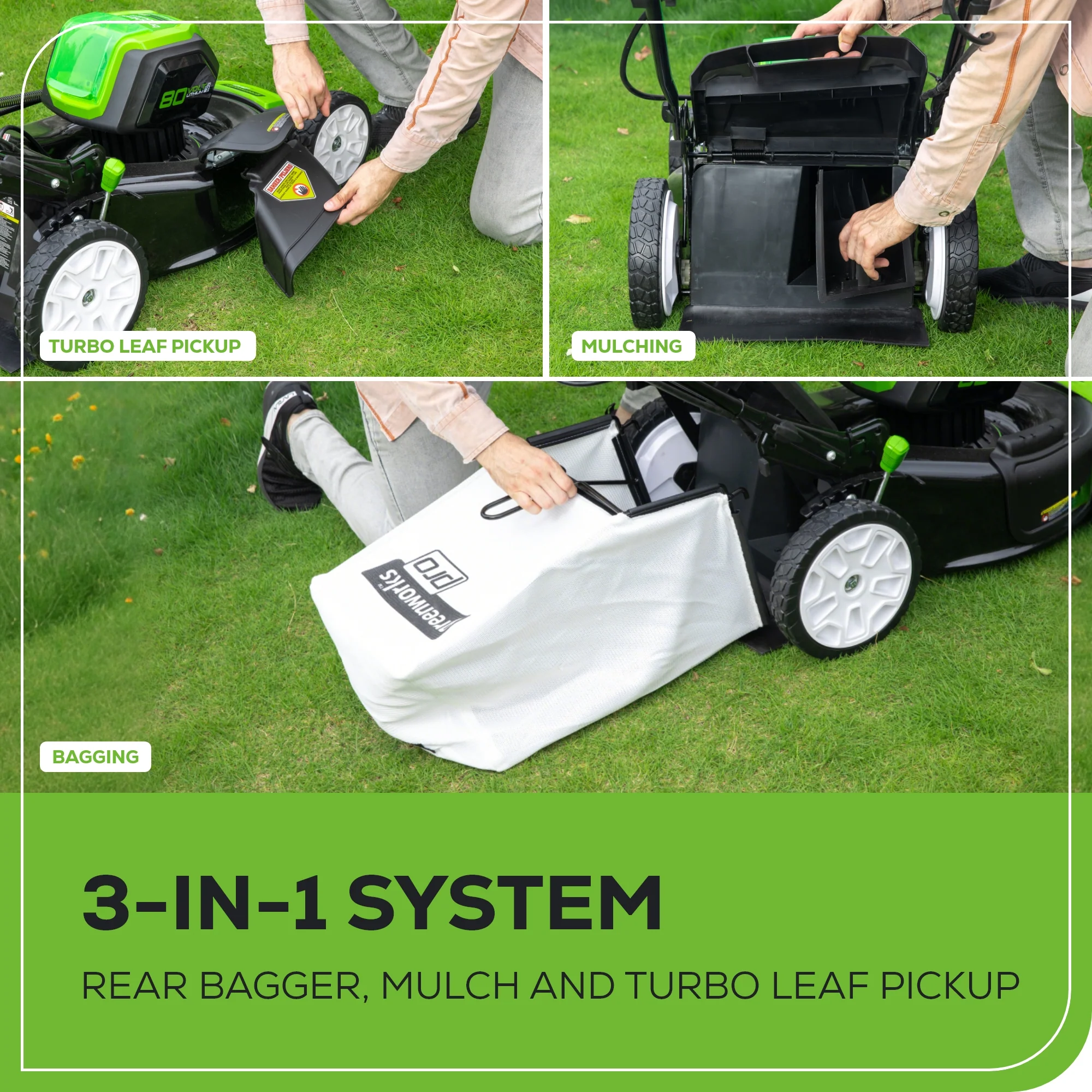 80V 21" Cordless Battery 3-in-1 Self-Propelled Lawn Mower w/ 4.0Ah Battery & Charger, LM2138S - Image 7