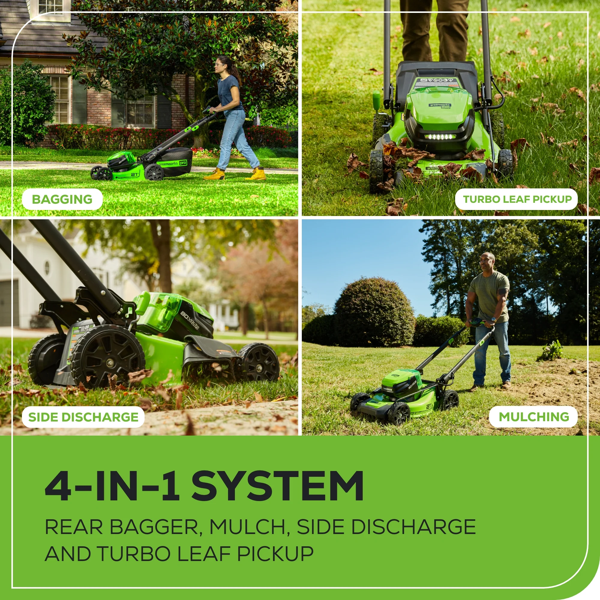 80V 21" Cordless Battery 4-in-1 Self-Propelled Mower w/ (2) 4.0Ah Batteries & Charger, LM2118S - Image 8