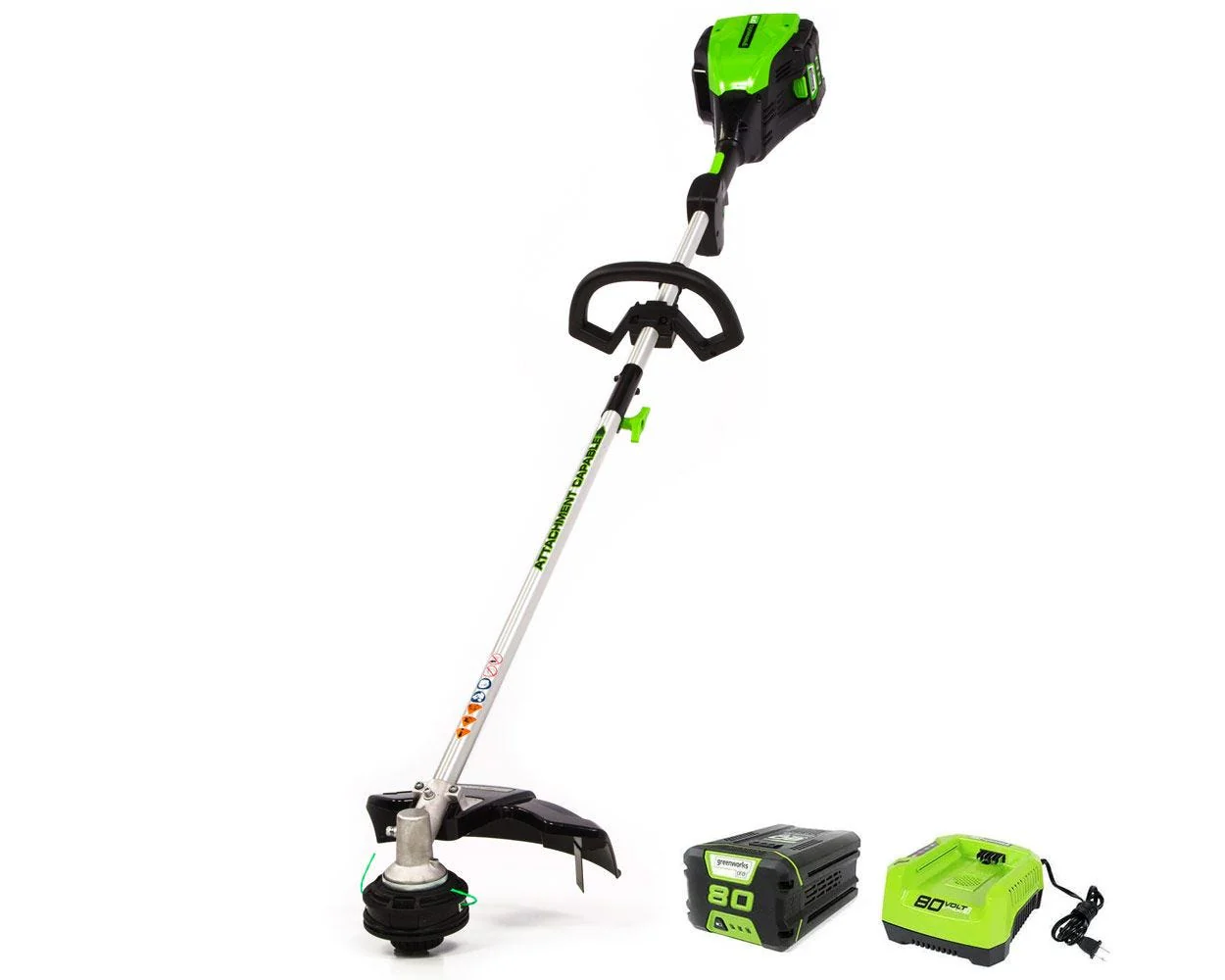 80V 16" Cordless Battery String Trimmer (Attachment Capable) w/ 2.0Ah Battery & Charger - Image 3