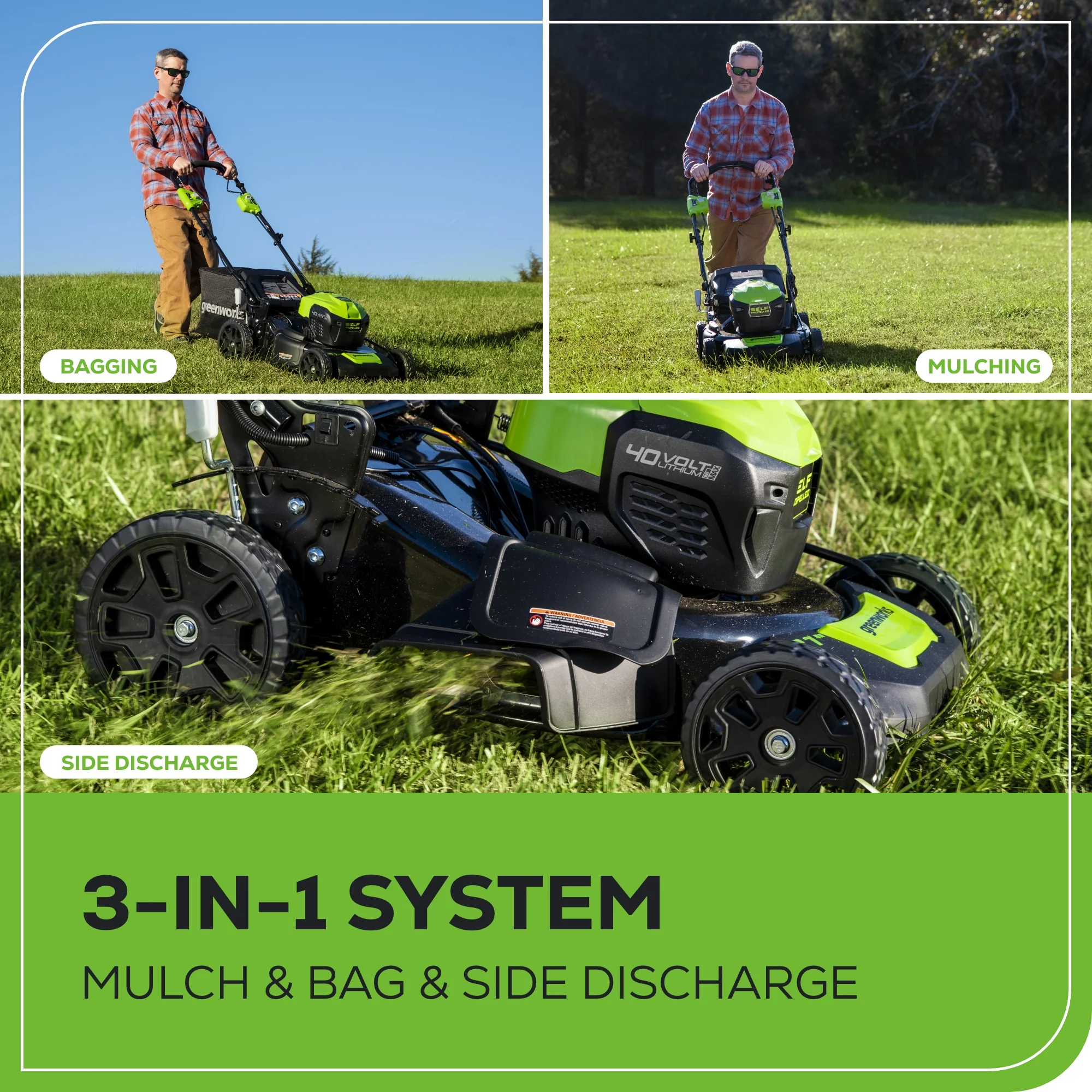 40V 21" Cordless Battery Self-Propelled Lawn Mower 3PC Combo Kit, (1) 5.0Ah Battery: (1) 2.0 Ah Battery and (2) Chargers - Image 7